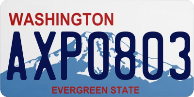 WA license plate AXP0803
