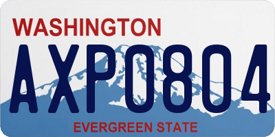 WA license plate AXP0804