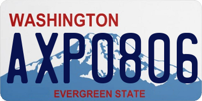 WA license plate AXP0806