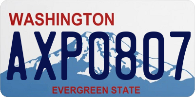 WA license plate AXP0807
