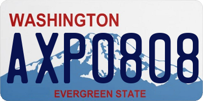WA license plate AXP0808