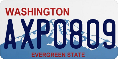 WA license plate AXP0809