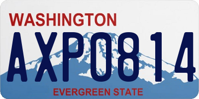 WA license plate AXP0814