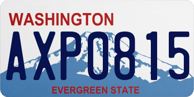 WA license plate AXP0815