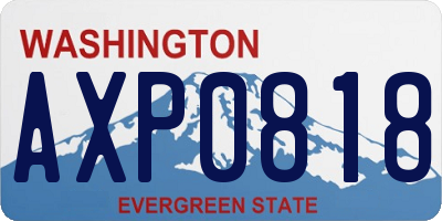 WA license plate AXP0818