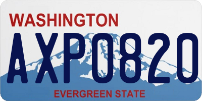 WA license plate AXP0820