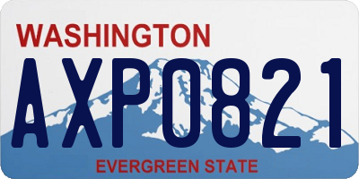 WA license plate AXP0821