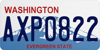 WA license plate AXP0822