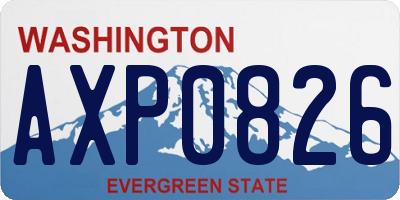 WA license plate AXP0826