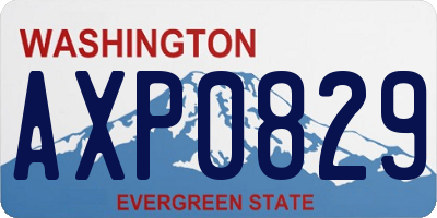 WA license plate AXP0829