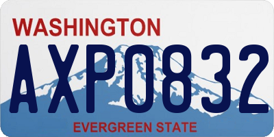 WA license plate AXP0832