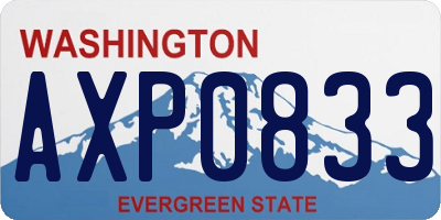 WA license plate AXP0833