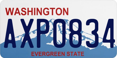 WA license plate AXP0834