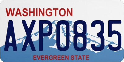 WA license plate AXP0835