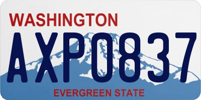 WA license plate AXP0837