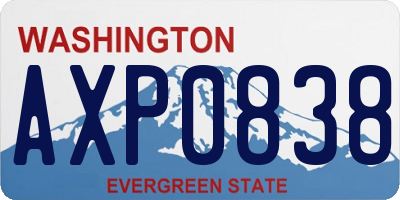 WA license plate AXP0838