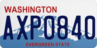 WA license plate AXP0840