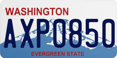 WA license plate AXP0850