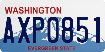 WA license plate AXP0851
