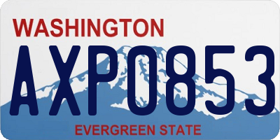WA license plate AXP0853