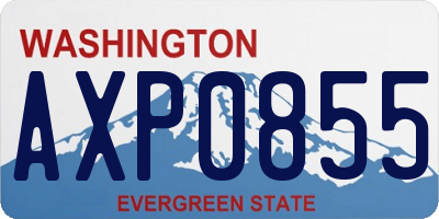 WA license plate AXP0855