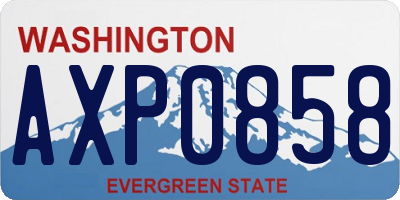 WA license plate AXP0858