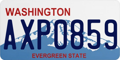 WA license plate AXP0859