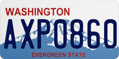 WA license plate AXP0860