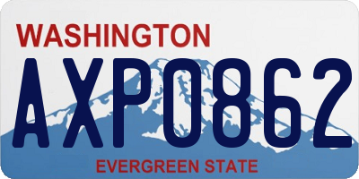WA license plate AXP0862