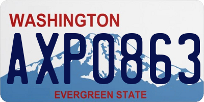 WA license plate AXP0863