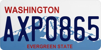 WA license plate AXP0865