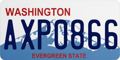WA license plate AXP0866