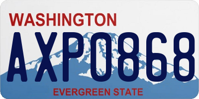 WA license plate AXP0868