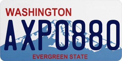 WA license plate AXP0880