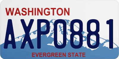 WA license plate AXP0881