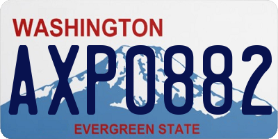 WA license plate AXP0882