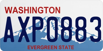 WA license plate AXP0883