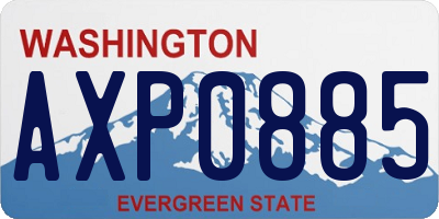 WA license plate AXP0885