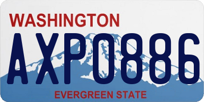 WA license plate AXP0886