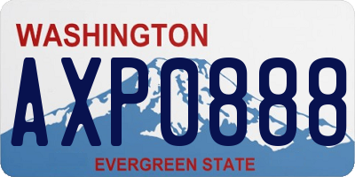 WA license plate AXP0888
