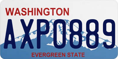 WA license plate AXP0889