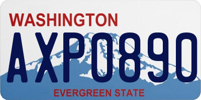 WA license plate AXP0890