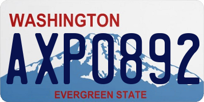 WA license plate AXP0892