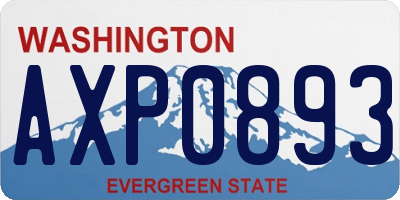 WA license plate AXP0893