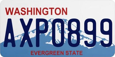 WA license plate AXP0899