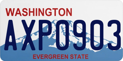 WA license plate AXP0903
