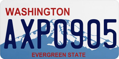 WA license plate AXP0905