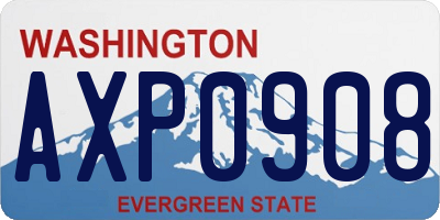 WA license plate AXP0908