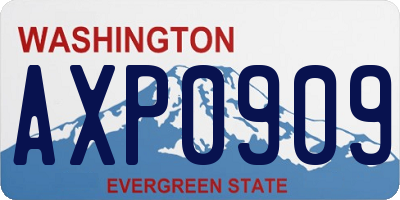 WA license plate AXP0909