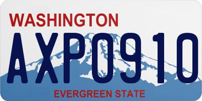 WA license plate AXP0910